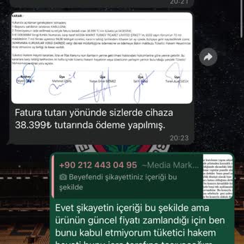 Media Markt İade Sürecinde Eksik Ödeme Ve Yanıltıcı Bilgilendirme Mağduriyeti