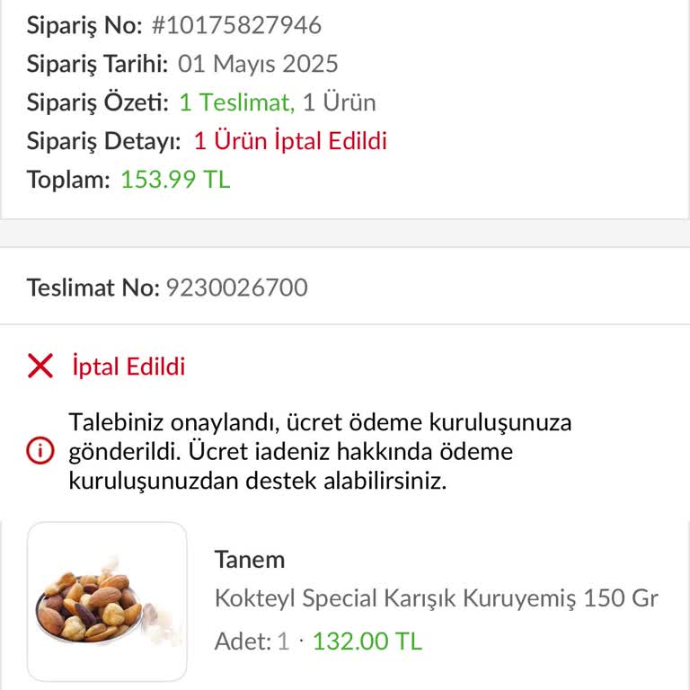 İptal Edilen Siparişimde İade Bekleyişi