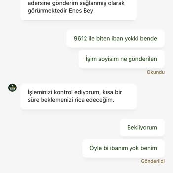 Yatırdığım Paranın Başkasının IBAN'ına Aktarılması Ve Paramın Silinmesi