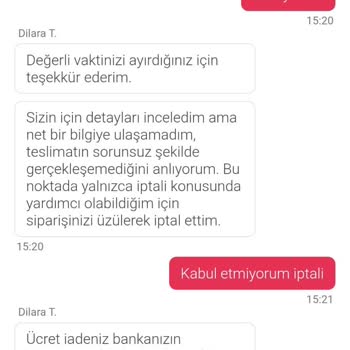 Teslim Edilmeyen Sipariş Ve Onaysız İptal Mağduriyeti