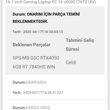 HP Victus Laptopumun Tamiri 28 Gündür Bekliyor Muhatap Bulamıyorum
