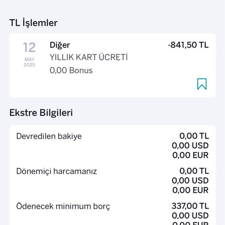 Kullanılmayan Kredi Kartıma Onaysız Yıllık Ücret Kesintisi Ve İptal Talebi