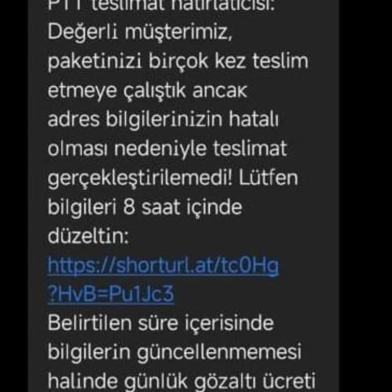 Telefon Numaram İzinsiz Kullanılarak Sahte Kargo Mesajı Gönderilmiş