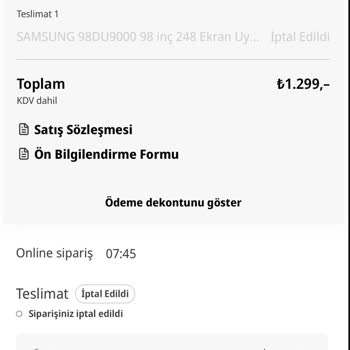 Onaylanan Siparişlerim Hatalı Fiyat Gerekçesiyle İptal Edildi