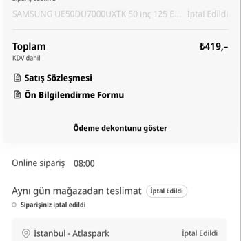 Onaylanan Siparişlerim Hatalı Fiyat Gerekçesiyle İptal Edildi