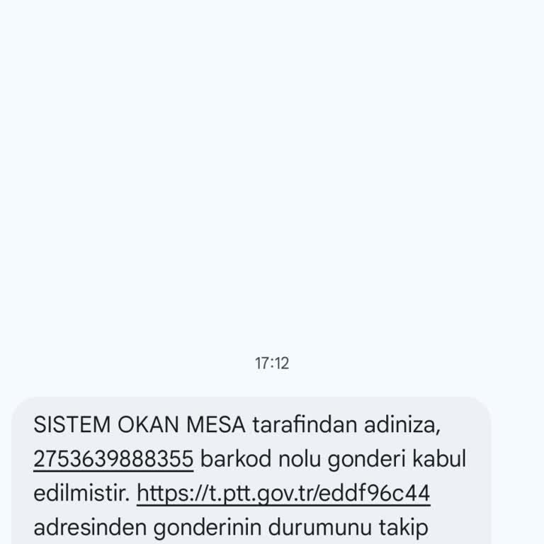 Bilgim Dışında Kargo Gönderimi İçin Mesaj Geldi