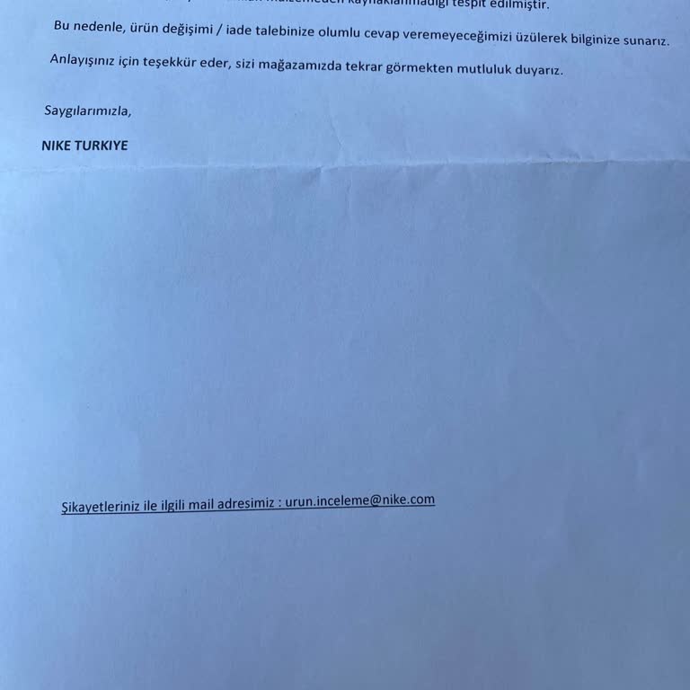Boynerde Nike Ayakkabı İadesi 30 Gün Sözüne Rağmen Reddedildi