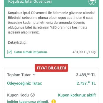 İptal Güvencesiyle Aldığım Bilette İade Tutarı Eksik Ve Müşteri Hizmetine Ulaşamıyorum