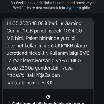 Gaming GB Kullanımı Sonrası Haksız Bakiye Kesintisi