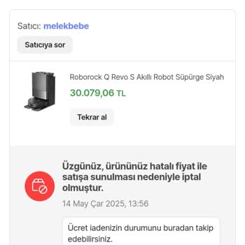Sipariş İptal Edildi Fiyat Yükseldi Zararım Karşılanmadı