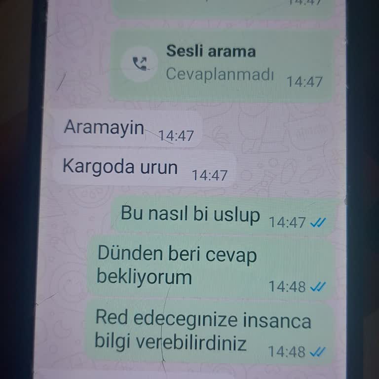 Siparişi Alınan Ürünün Stokta Olmaması Ve İletişim Eksikliği
