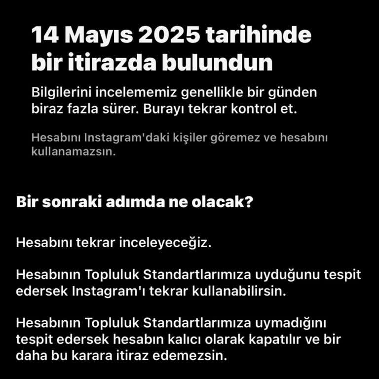 Instagram Askıya Alınan Hesaplarımın Acilen Açılması Talebi