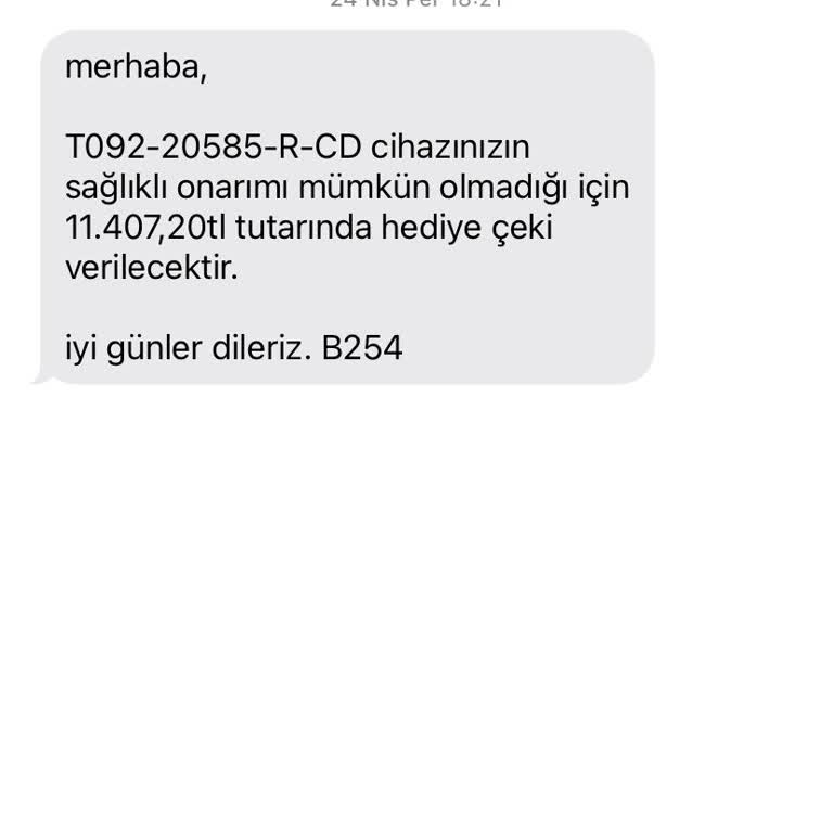 Kasko Kapsamında Akıllı Saat İçin Para İadesi Yerine Hediye Çeki Verilmesi