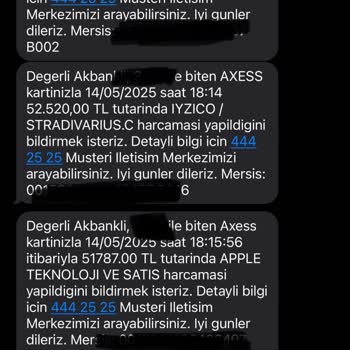 Kredi Kartımdan İzinsiz Yüksek Tutarlı Harcamalar Yapıldı