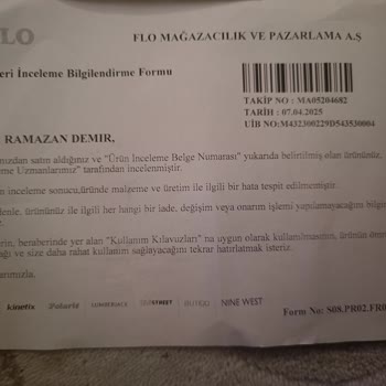 Ayakkabı Dikiş Hatası Nedeniyle Kullanılamaz Durumda