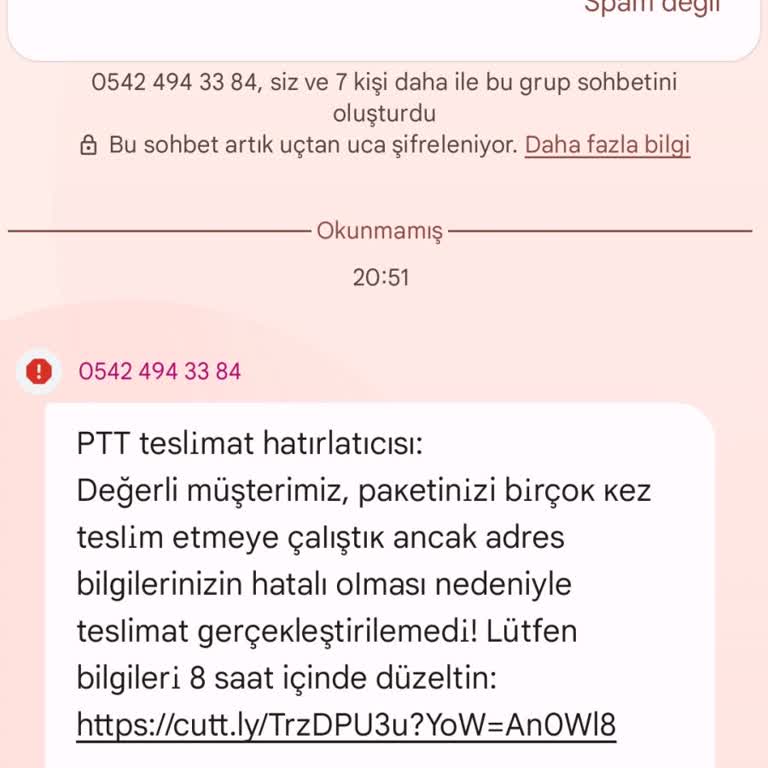 PTT Adıyla Gelen Sahte Mesajlarla Kişisel Bilgilerim Tehlikede