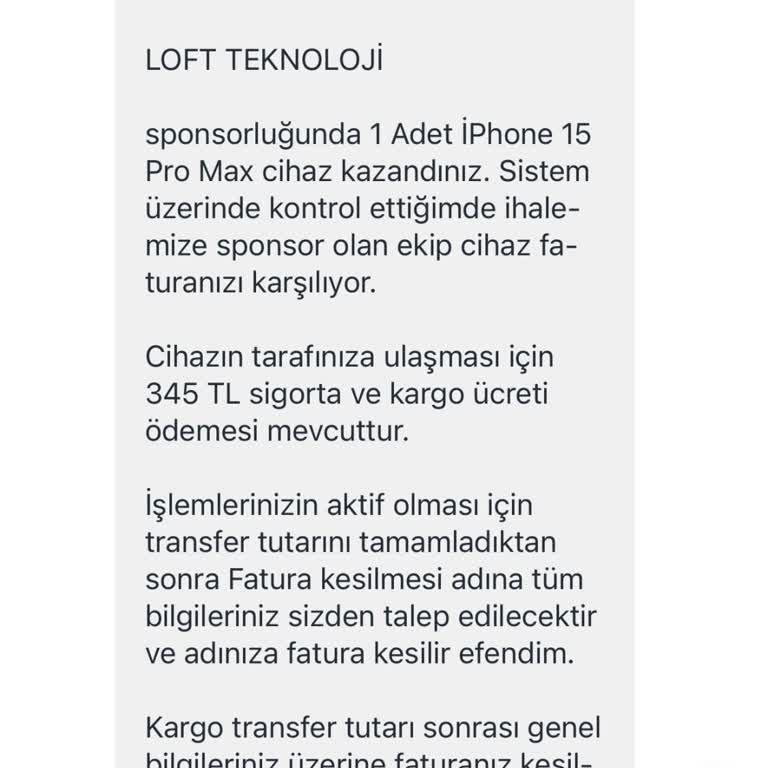 Çekiliş Sonrası Kişisel Bilgi Ve Ücret Talebiyle Karşılaştım