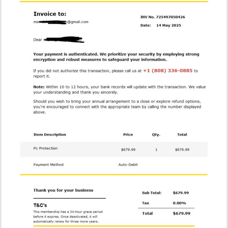 Onayım Olmadan Gelen McAfee Ödeme Bildirimi Hakkında Endişem