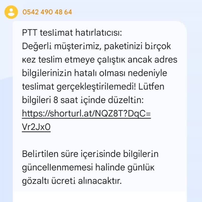 Kişisel Verilerim İzinsiz Kullanıldı, Sahte Teslimat Mesajı Gönderildi