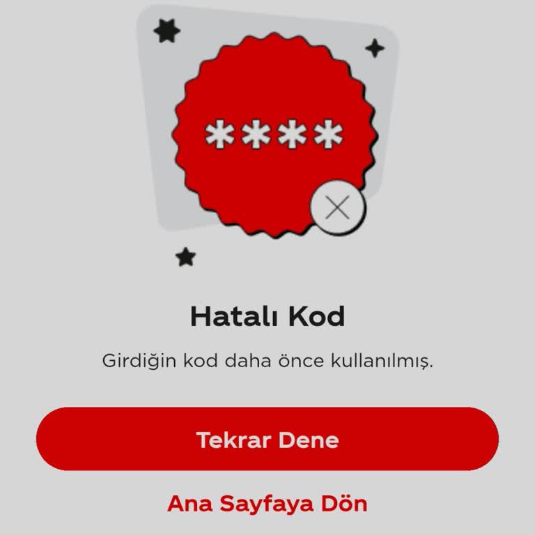 Yıldızlı Kapak Kodlarım Sistemde Boşa Gitti, Destek Dönüş Yapmıyor!