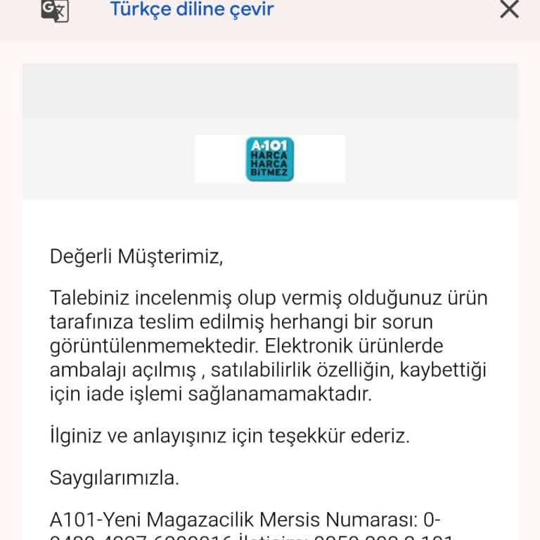 Yanlış TV Modeli Gönderildi İade Sorunu Yaşıyoruz