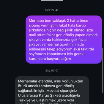 Siparişimin Durumu Belirsiz Ve İletişim Yetersizliği Yaşadım