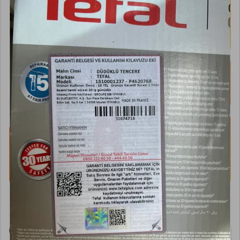 Tefal Düdüklü Tencere Garanti Belgesi Ve Orijinallik Sorunu