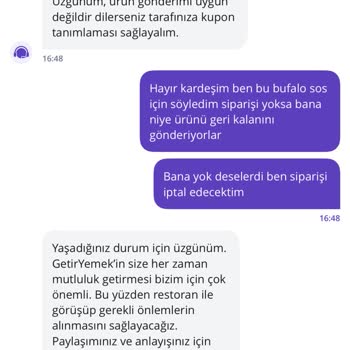 Eksik Sos Ve İlgisiz Müşteri Hizmeti Mağduriyeti