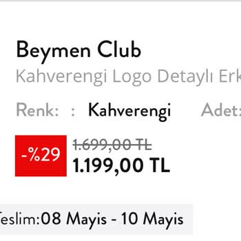 Beymen'den Aldığım Ürün Bir Haftadır Kargoya Verilmedi