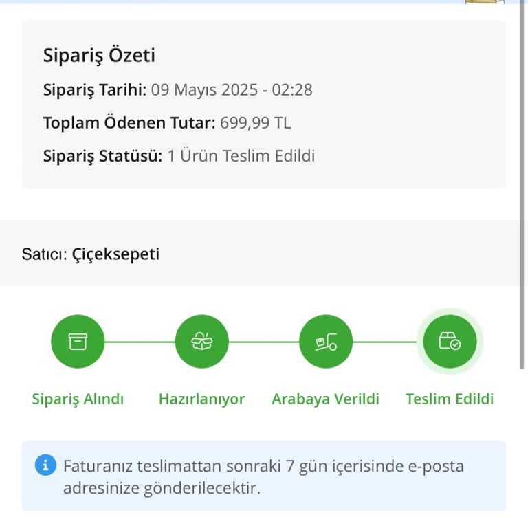 Teslim Edilmeden Teslim Edildi Gösterilen Siparişim Hakkında Mağduriyet