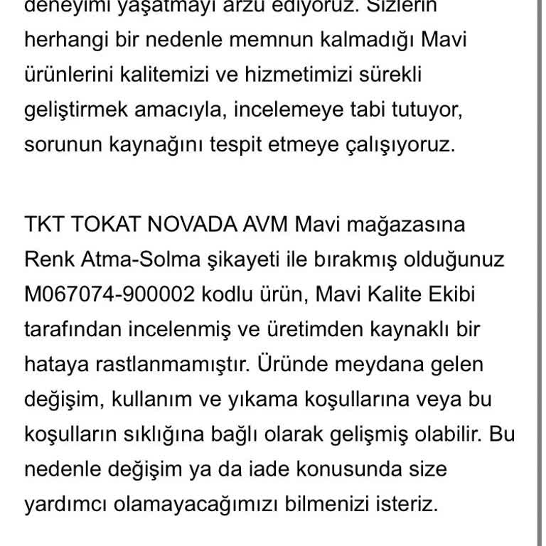 Mavi'den Aldığım Tişörtün Rengi Çok Kısa Sürede Soldu