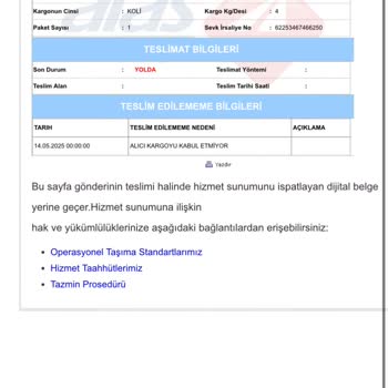 Kargomun Durumu Belirsiz Ve Bilgi Alamıyorum