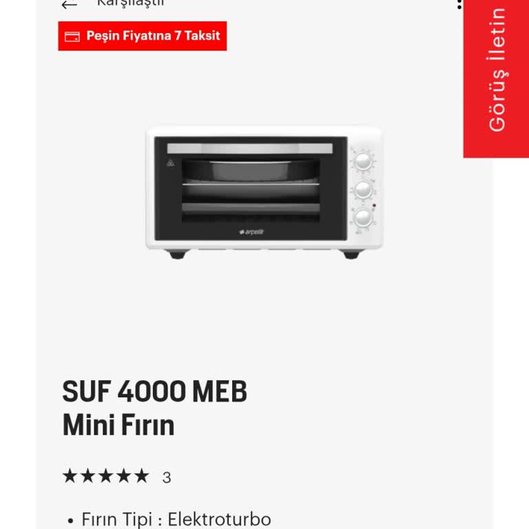 Arçelik Mini Fırın Pişirme Sorunu Ve Çözüm Eksikliği