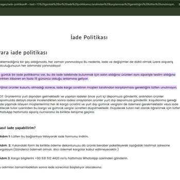 İade Sürecinde Haksız Kesinti Ve Müşteri Mağduriyeti