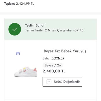 Kızımın Ayağında Morluk Yapan Ayakkabı İçin Değişim Talebi