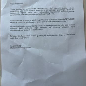 Üçüncü Kullanımda Tüylenen Ürüne Ret Cevabı