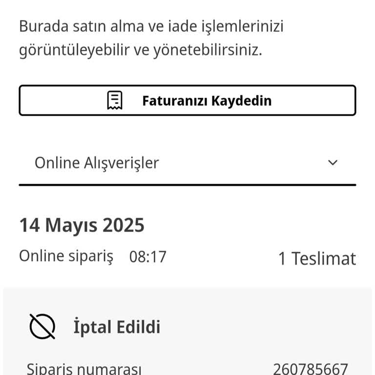 Siparişim Onayım Olmadan İptal Edildi