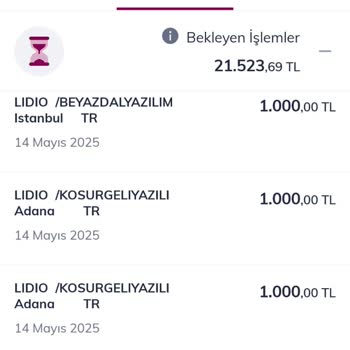 Lidio Ödeme Hizmetleri Kredi Kartımdan Bilgim Dışında Yüklü Miktarda Para Çekildi
