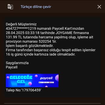 Joypara Ödemesi Hesabıma Geçmedi, Destek Ekipleri Çözüm Sunmuyor