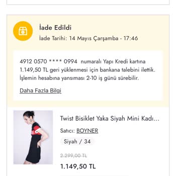 Boyner'den Eksik Ve Hatalı İade: Paramı Geri İstiyorum!