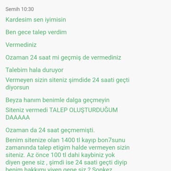 Kayıp Bonusum Eksik Yatırıldı, Canlı Destek İlgisiz Kaldı