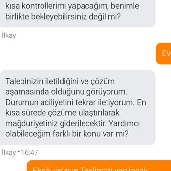 Migros Sanal Market Siparişim Eksik Ve Sorun Çözülmüyor
