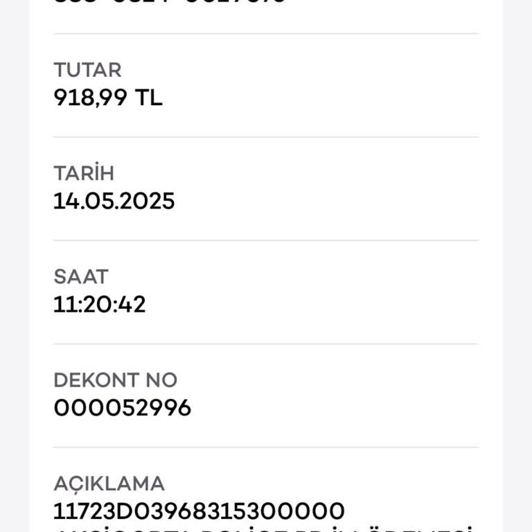 Aksigorta DASK Poliçesi Otomatik Yenilendi Ücret Bilgisi Verilmedi