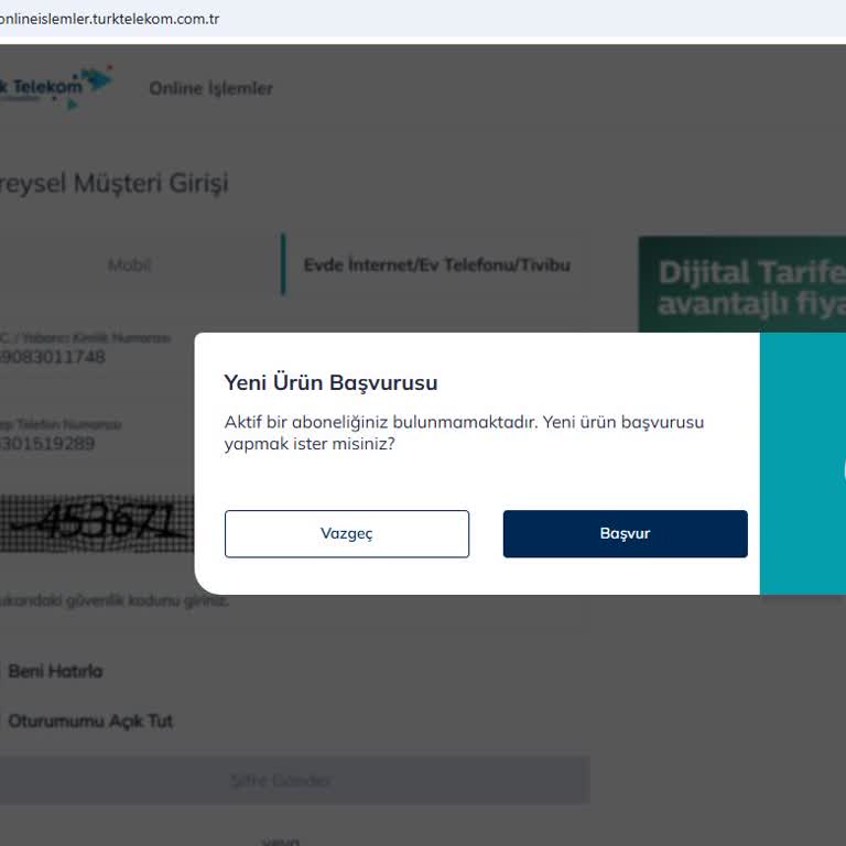 Türk Telekom Online İşlemlere Giriş Yapamıyorum, Müşteri Temsilcisine Ulaşamıyorum