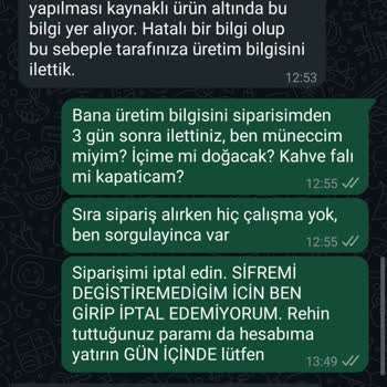 Aynı Gün Kargo Vaadiyle Olmayan Ürünü Satıp Ücretimi İade Etmiyorlar