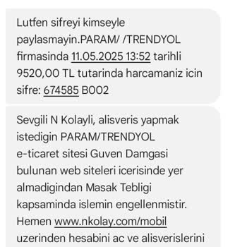 Nkolay Sanal Kartımla Trendyolda Alışveriş Yapamıyorum Banka İşlemi Engelliyor