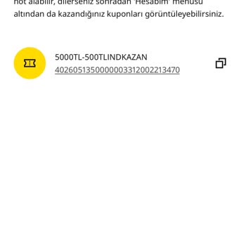 Kampanya Hediye Çeki Kodum Yüklenmedi