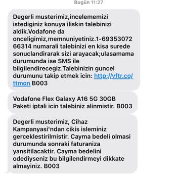 Vodafone Cayma Hakkı İle İade Edilen Telefona 1400 TL Ücret Kesilmesi Mağduriyeti