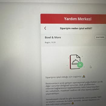 Haber Verilmeden Siparişimin İptal Edilmesi Ve Canlı Destek Sorunu