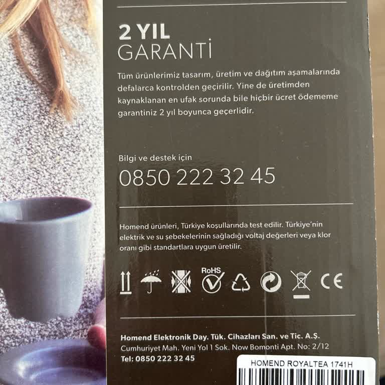 Homend Çaycı Kayıt Sorunu Ve Müşteri Hizmetlerinden Çözüm Alınamıyor